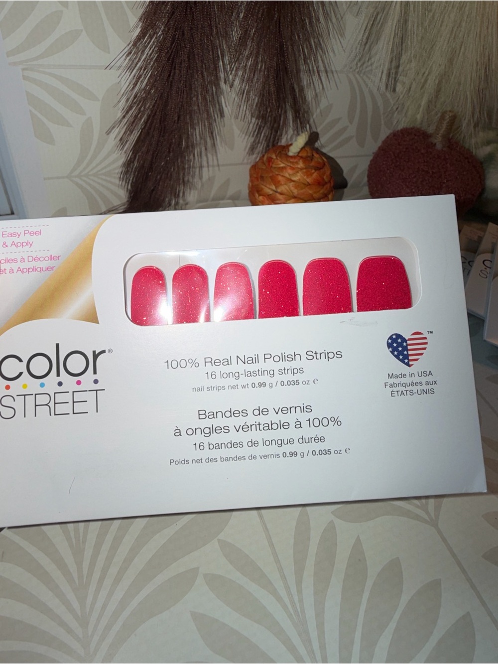 Color Street Pink Glitter Nail Polish Strips